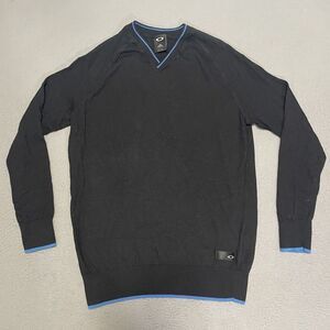 Oakley V Neck Sweatshirt Jumper Size Small Streetwear‎ Black Casual Tailored Fit